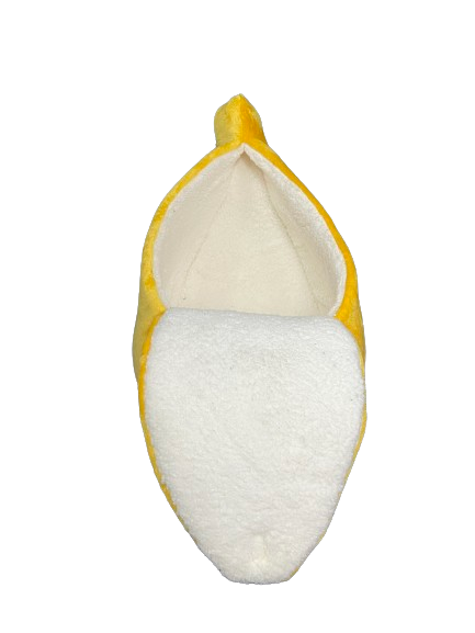 Cama en forma de Banana MEDIANA para mascotas comfortable, calientita con respaldo para recargarse (78x36cm)