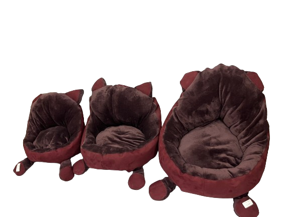 Cama gato GRANDE para mascotas comfortable, calientita con respaldo para recargarse (57 x 57 cm)