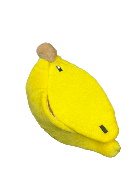 Cama en forma de Banana CHICA para mascotas comfortable, calientita con respaldo para recargarse (63x33cm)