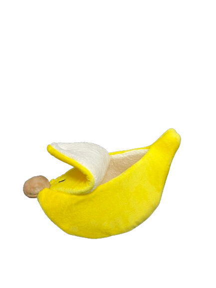 Cama en forma de Banana CHICA para mascotas comfortable, calientita con respaldo para recargarse (63x33cm)