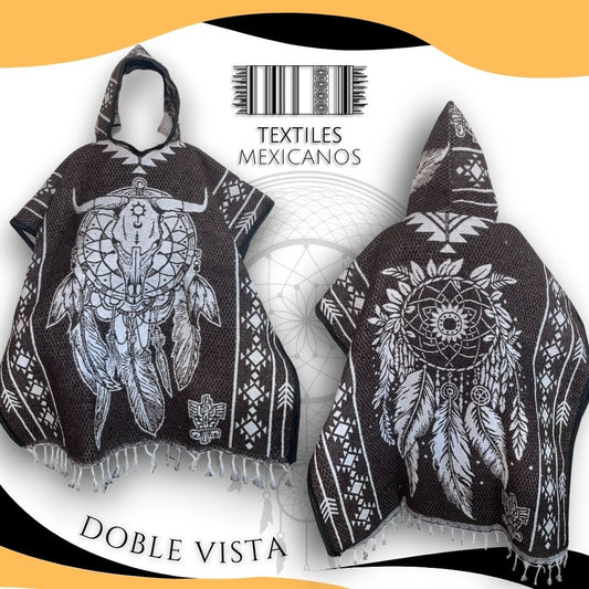 Gabán Atrapasueños Doble Vista con Gorro | Cálido, Ligero y Estilo Espiritual (1.00 x 1.10 m | 1.2 kg)