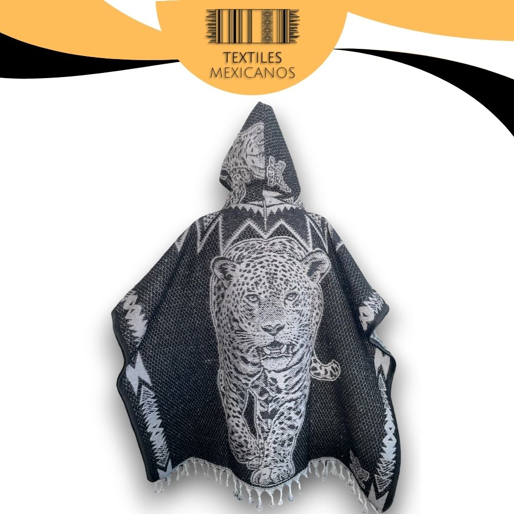 Gabán de Jaguar Doble Vista con Gorro | Cálido, Ligero y Estilo Salvaje (1.00 x 1.10 m | 1.2 kg)