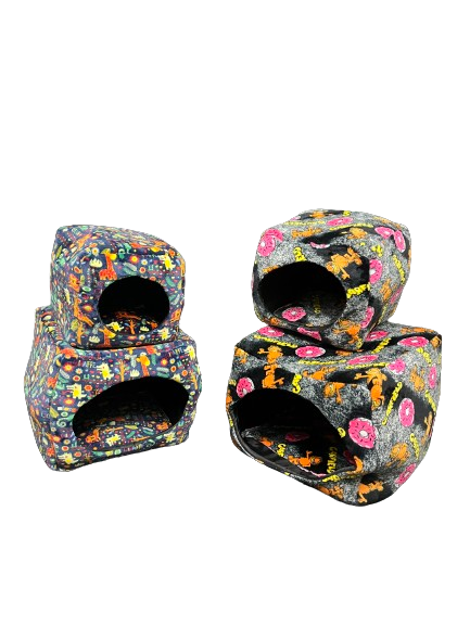Casa Cama MEDIANA para mascotas Lavable, comfortable, y calientita (32 x 32 cm)