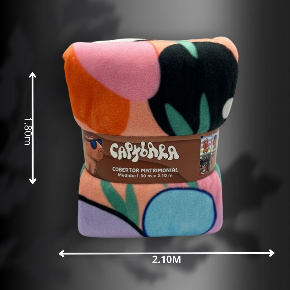 “Capybara Collection 🐾 | Frazadas Matrimoniales Ultra Suaves 1.80 x 2.10 mts”