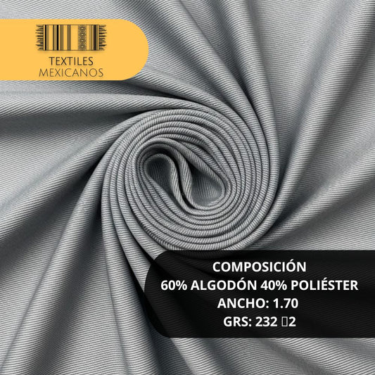 Tela Gabardina 60/40 | Resistente, Suave y Versátil (Algodón/Poliéster | Ancho 1.70 m | 232 g/m²)