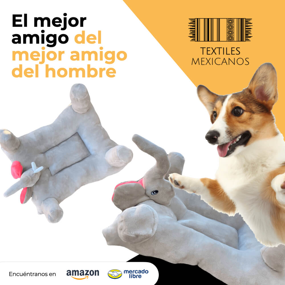 Cama GRANDE para mascotas Anti estrés Modelo Elefante