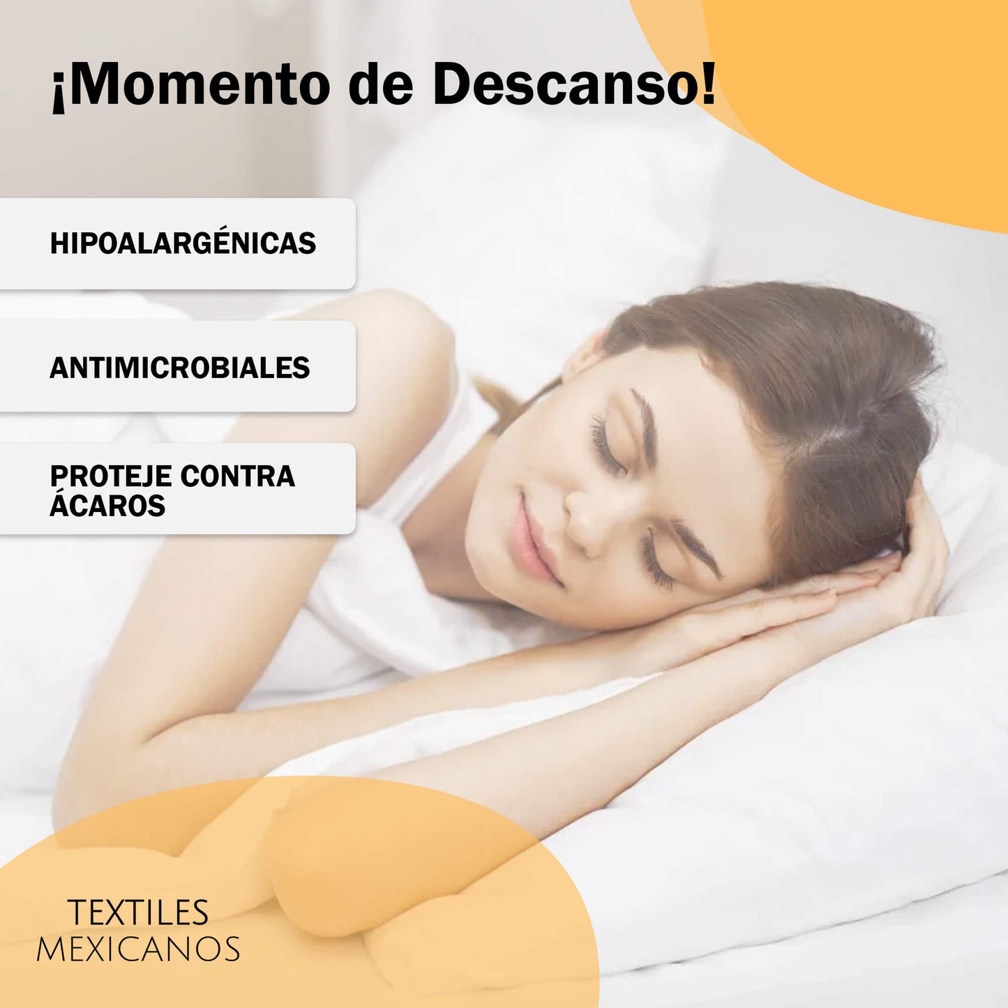 Almohada Premium con relleno de Microgel 250 hilos de algodón STD 50 x 70 cm.