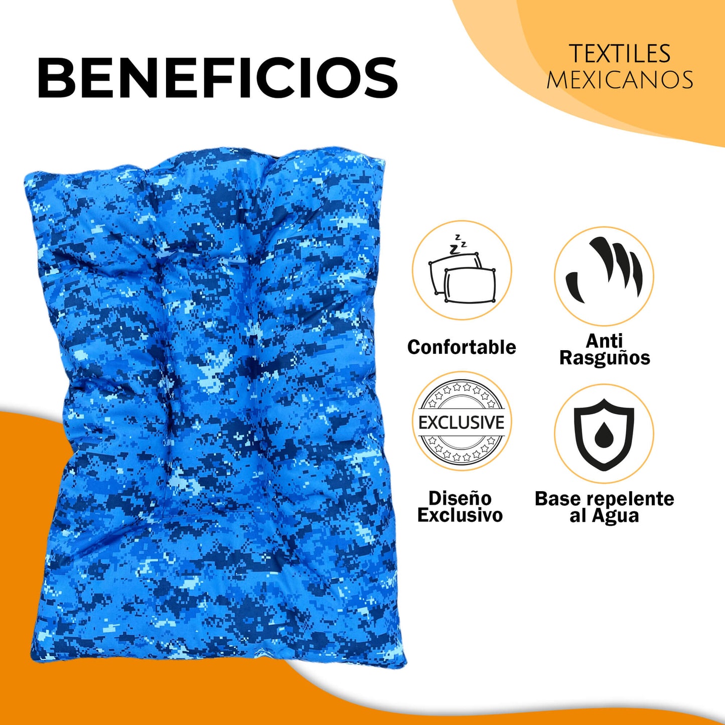 Cama GRANDE Fresca, Para Climas Cálidos, elaborada con tela tipo Loneta arriba y con tela impermeable abajo, para todo tipo de mascotas, Extra comfort Lavable, ligera y resistente (60 x 80 cm)