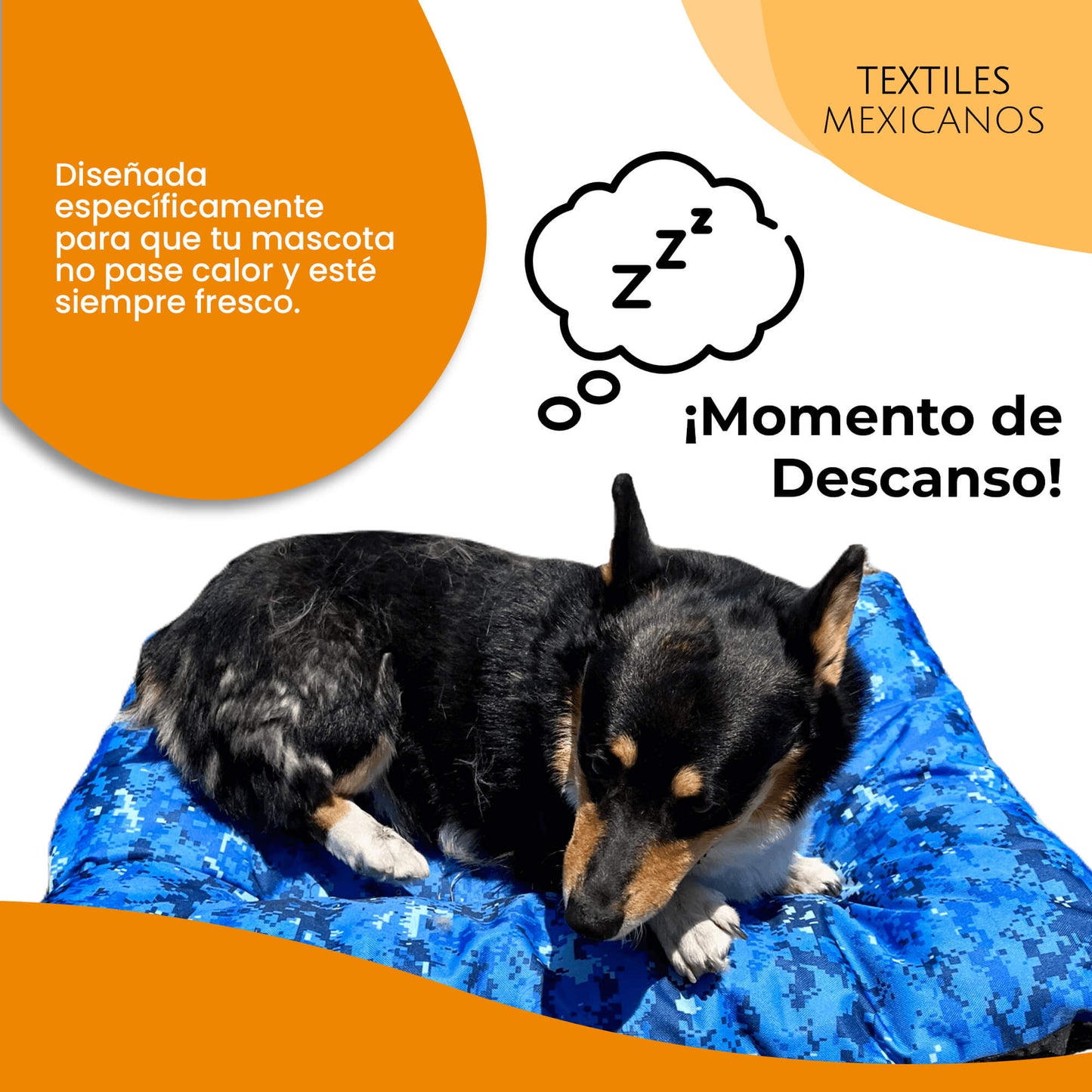 Cama GRANDE Fresca, Para Climas Cálidos, elaborada con tela tipo Loneta arriba y con tela impermeable abajo, para todo tipo de mascotas, Extra comfort Lavable, ligera y resistente (60 x 80 cm)