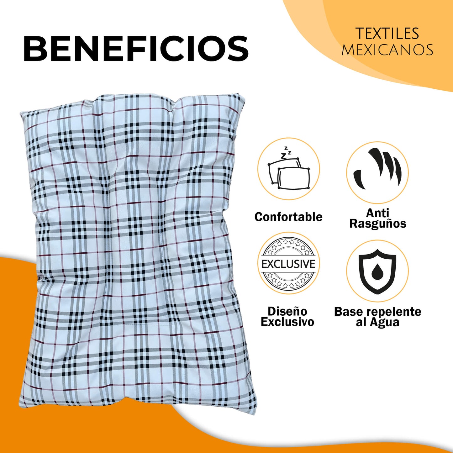 Cama GRANDE Fresca, Para Climas Cálidos, elaborada con tela tipo Loneta arriba y con tela impermeable abajo, para todo tipo de mascotas, Extra comfort Lavable, ligera y resistente (60 x 80 cm)