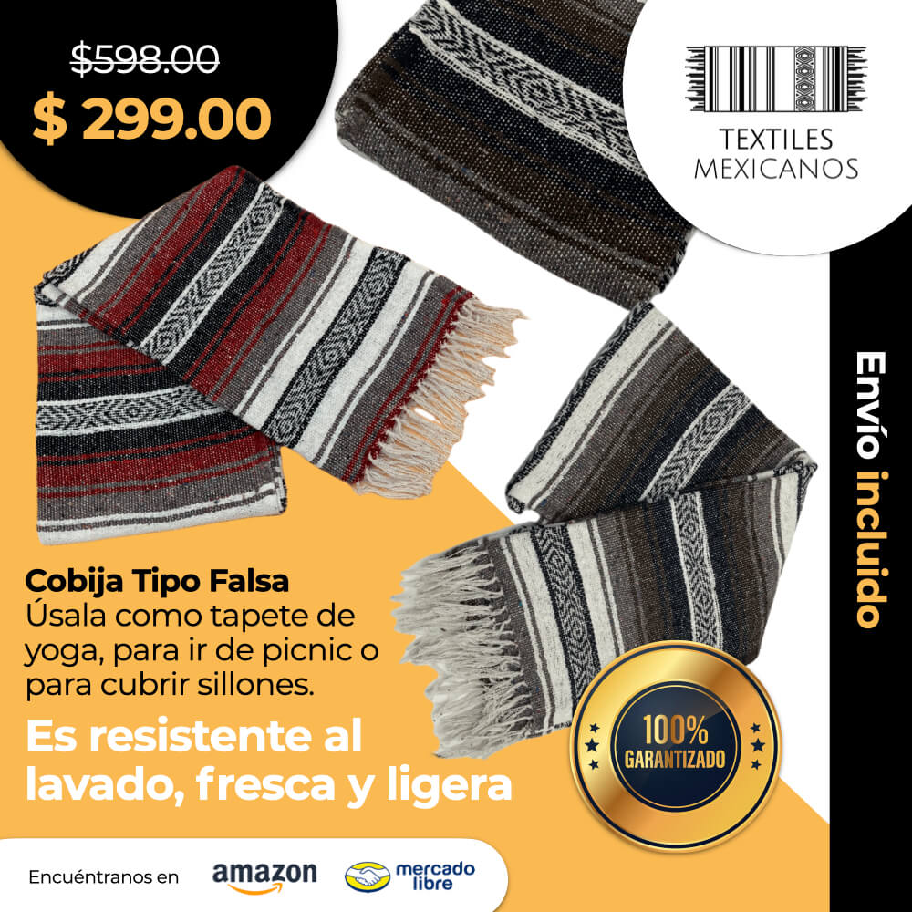 Cobija Artesanal Para Yoga, Playa, Cubrir sillones, Tipo Falsa 1.40 x 1.90 mts