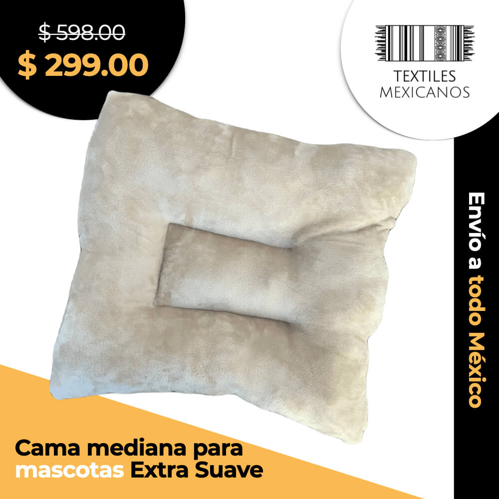 Cama MEDIANA afelpada  para mascotas Extra comfort