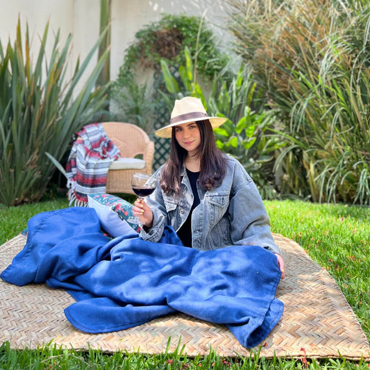 Frazada ligera de lana Extra Suave modelo "Oceanía" 1.60 x 2.00 mts.