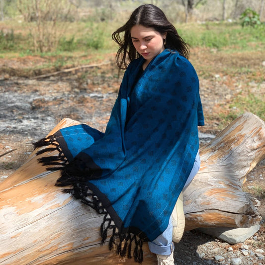 Rebozo Artesanal "Rombito Metálicos" con calidad de Exportación 100% acrílico