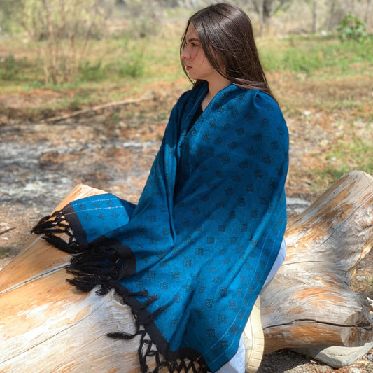 Rebozo Artesanal "Rombito Metálicos" con calidad de Exportación 100% acrílico