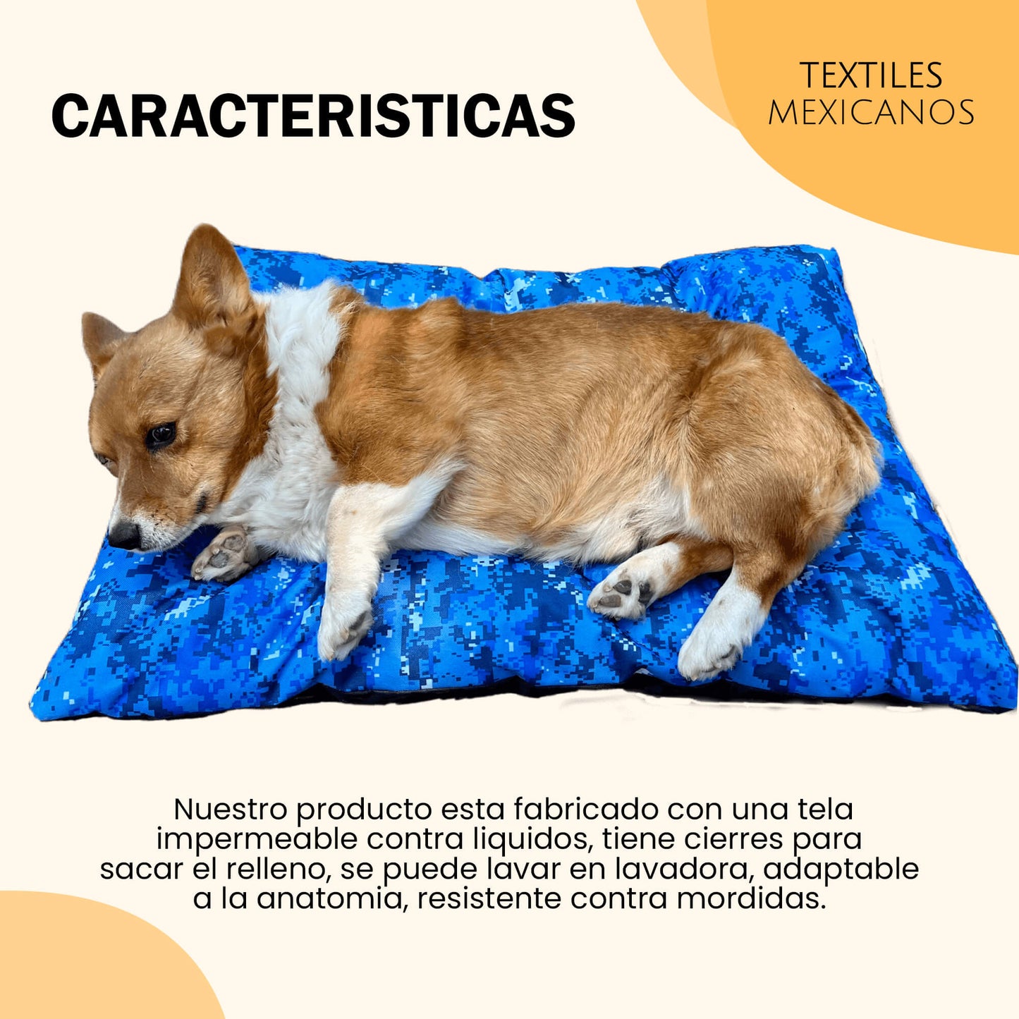 Cama GRANDE Fresca, Para Climas Cálidos, elaborada con tela tipo Loneta arriba y con tela impermeable abajo, para todo tipo de mascotas, Extra comfort Lavable, ligera y resistente (60 x 80 cm)