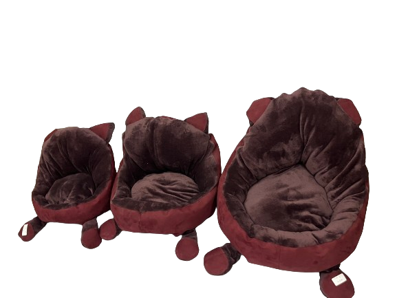 Cama gato GRANDE para mascotas comfortable, calientita con respaldo para recargarse  (57 x 57 cm)