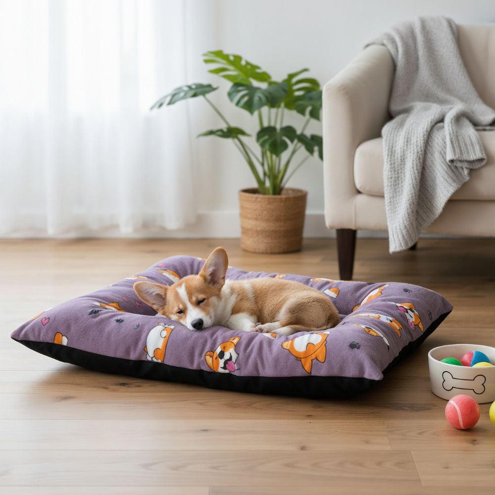 Cama Afelpada para Mascota  (65 x 80 cm) — Ultra Suave, Lavable y con Relleno Tipo Delcron
