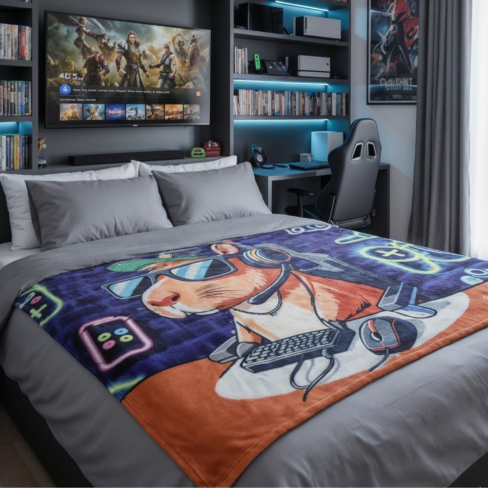 “Capybara Collection 🐾 | Frazadas Matrimoniales Ultra Suaves 1.80 x 2.10 mts”