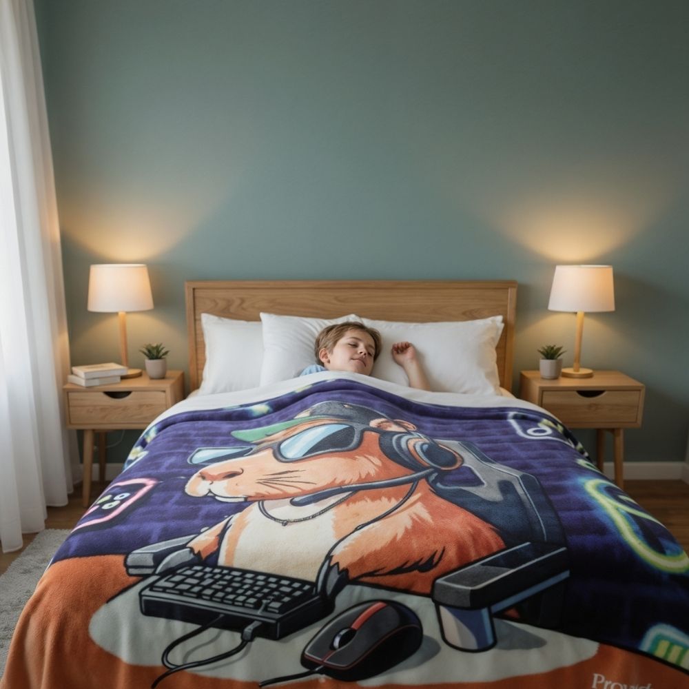 “Capybara Collection 🐾 | Frazadas Matrimoniales Ultra Suaves 1.80 x 2.10 mts”