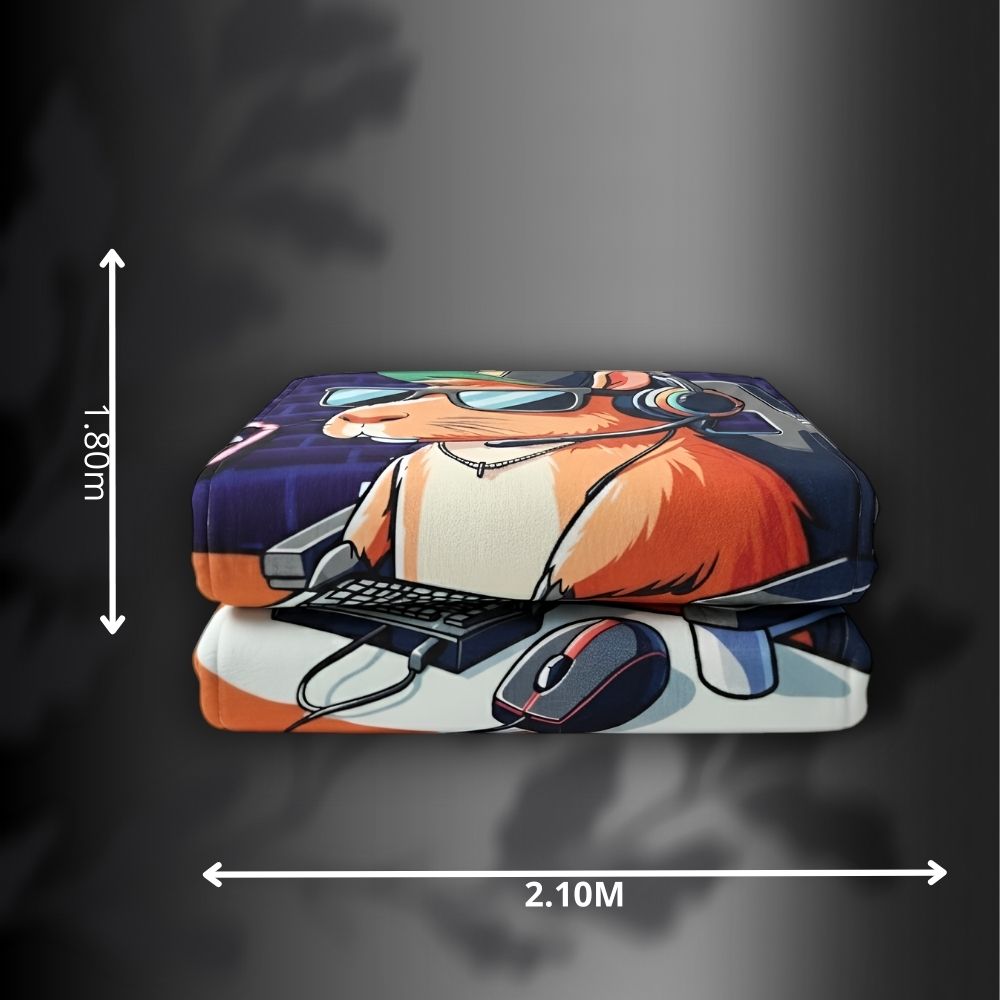 “Capybara Collection 🐾 | Frazadas Matrimoniales Ultra Suaves 1.80 x 2.10 mts”