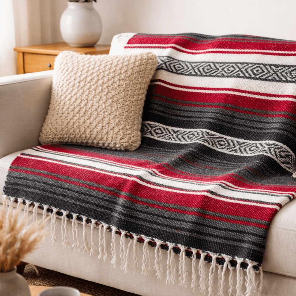 Panama Blanket Multiusos 1.40 x 1.90 m | Cobija Mexicana para Yoga, Hogar y Auto