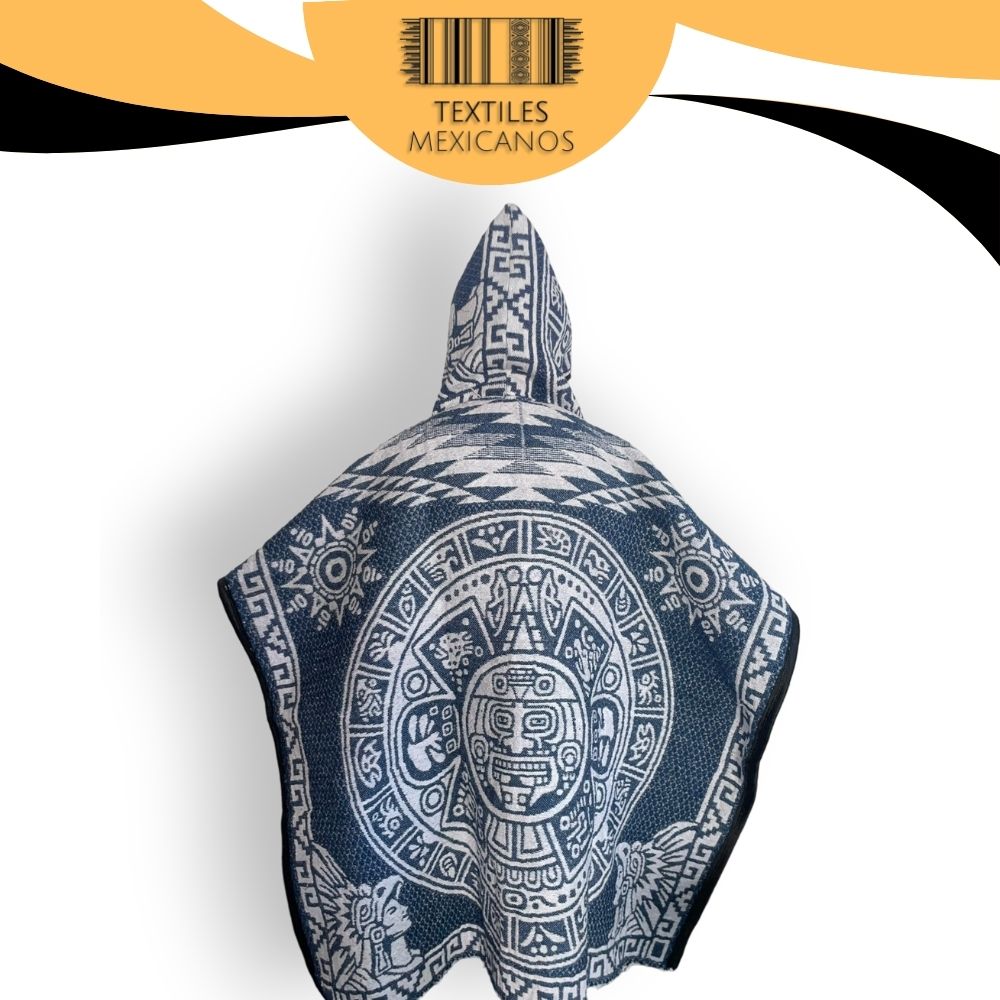 Gabán Azteca con Gorro | Cálido, Ligero y con Estilo Ancestral (1.00 x 1.10 m | 1.2 kg)