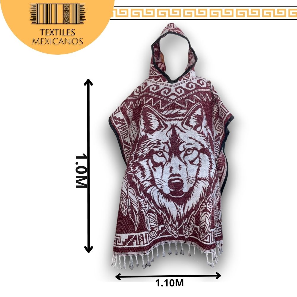 Gabán de Lobo Doble Vista con Gorro | Cálido, Ligero y Estilo Salvaje (1.00 x 1.10 m | 1.2 kg)