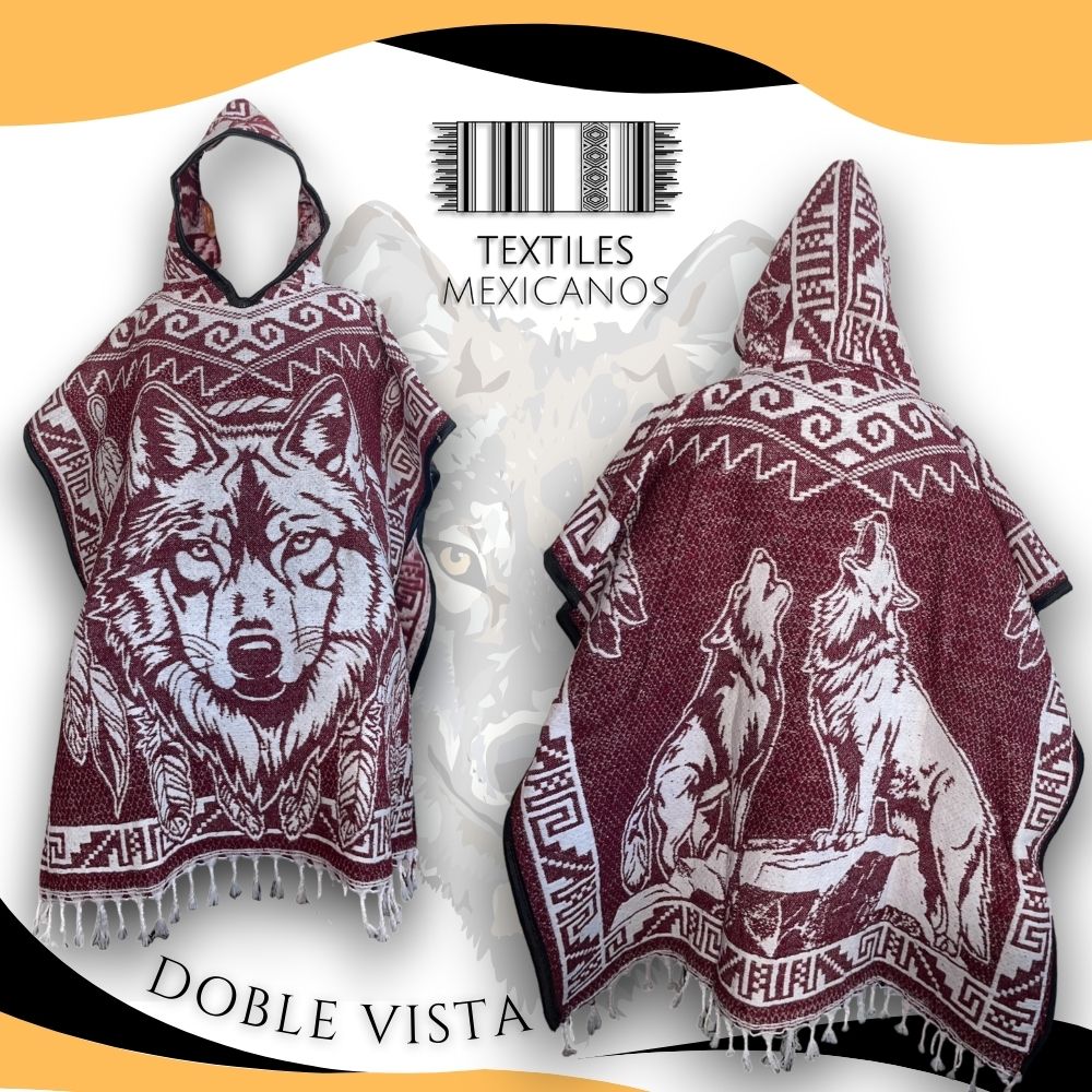 Gabán de Lobo Doble Vista con Gorro | Cálido, Ligero y Estilo Salvaje (1.00 x 1.10 m | 1.2 kg)