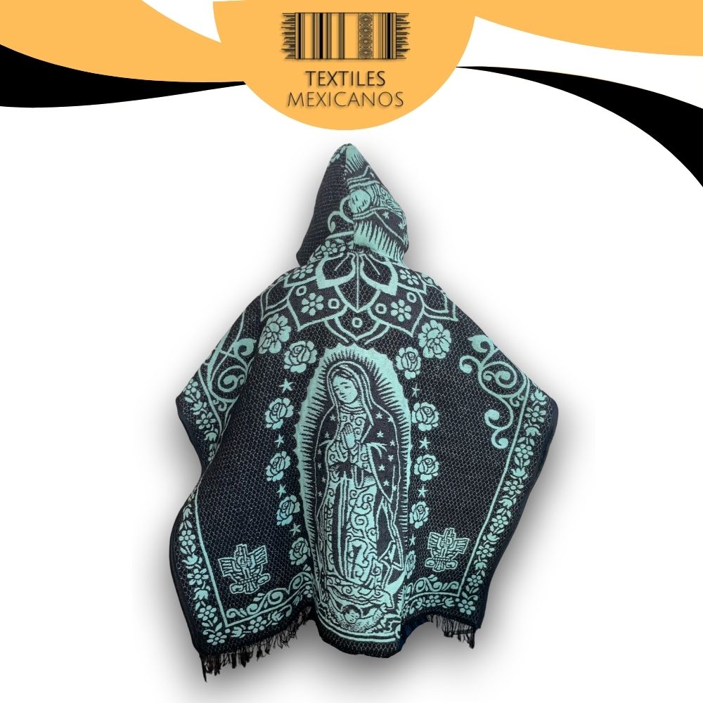Gabán Virgen de Guadalupe con Gorro | Cálido, Ligero y con Significado (1.00 x 1.10 m | 1.2 kg)