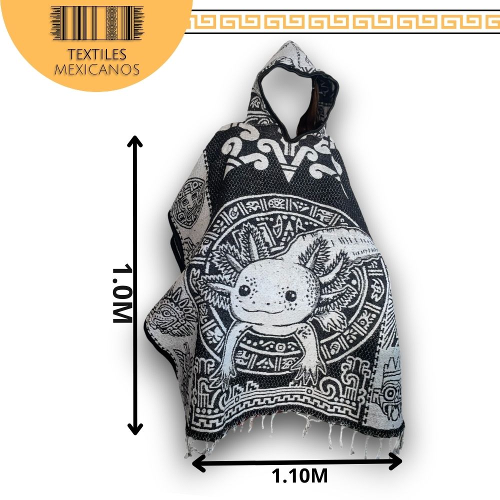 Gabán de Ajolote con Gorro | Cálido, Divertido y Original (1.00 x 1.10 m | 1.2 kg)