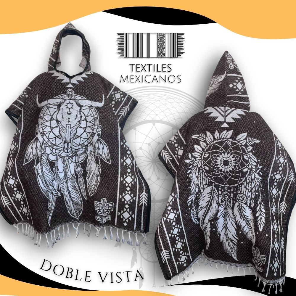 Gabán Atrapasueños Doble Vista con Gorro | Cálido, Ligero y Estilo Espiritual (1.00 x 1.10 m | 1.2 kg)
