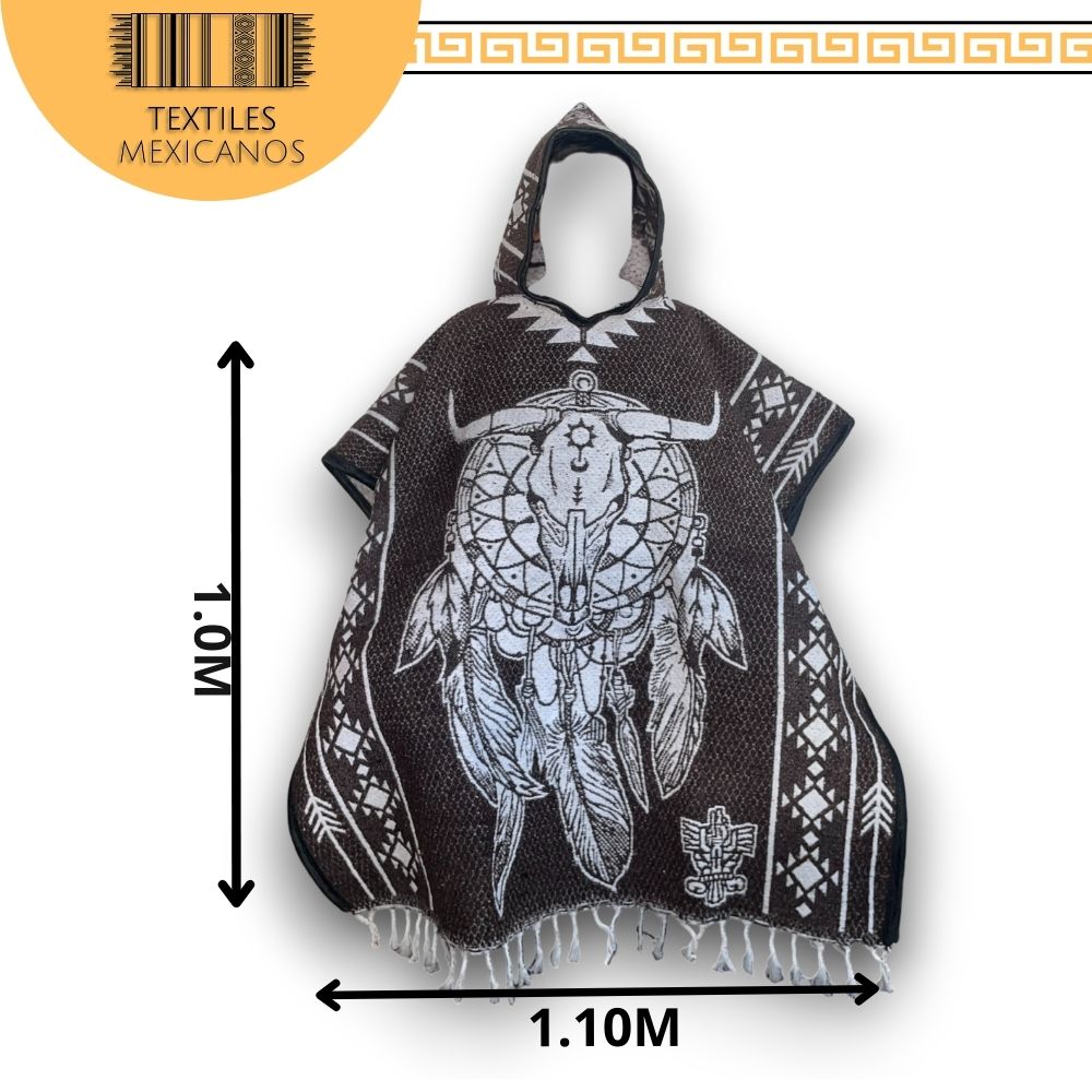 Gabán Atrapasueños Doble Vista con Gorro | Cálido, Ligero y Estilo Espiritual (1.00 x 1.10 m | 1.2 kg)