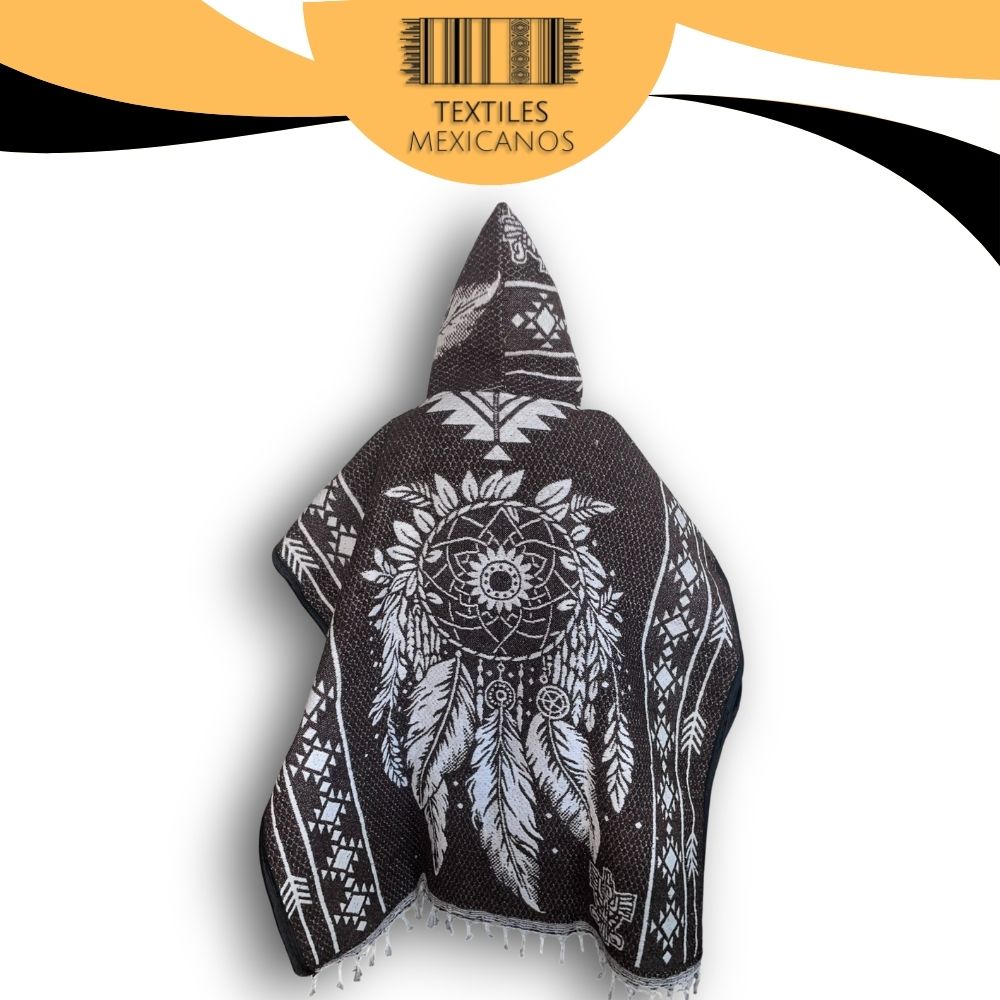 Gabán Atrapasueños Doble Vista con Gorro | Cálido, Ligero y Estilo Espiritual (1.00 x 1.10 m | 1.2 kg)