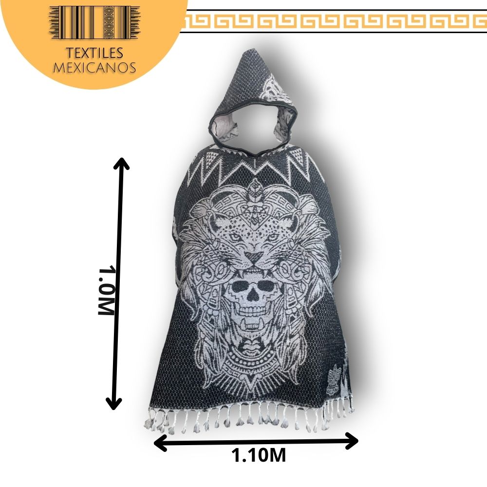 Gabán de Jaguar Doble Vista con Gorro | Cálido, Ligero y Estilo Salvaje (1.00 x 1.10 m | 1.2 kg)