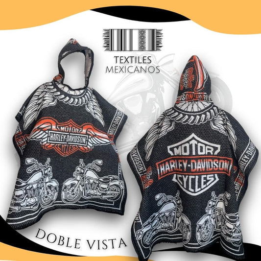 Gabán de Moto Doble Vista con Gorro | Cálido, Ligero y Estilo Biker (1.00 x 1.10 m | 1.2 kg)