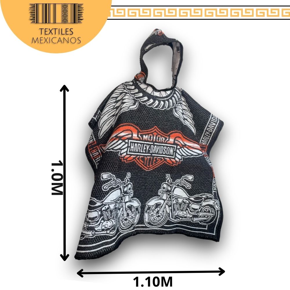 Gabán de Moto Doble Vista con Gorro | Cálido, Ligero y Estilo Biker (1.00 x 1.10 m | 1.2 kg)