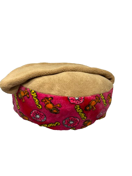 Cama GRANDE tipo puff con cobija afelpada para mascotas Lavable, comfortable, y calientita (56 x 56 cm)