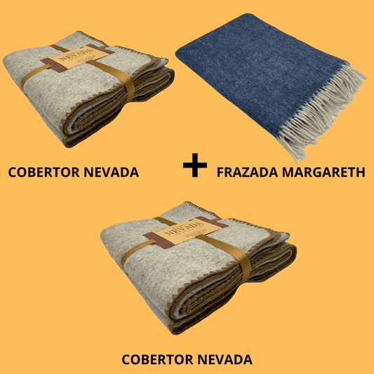 Paquete Doble Nevada + Frazada Margareth — Calidez superior, diseño atemporal y lujo para tu hogar