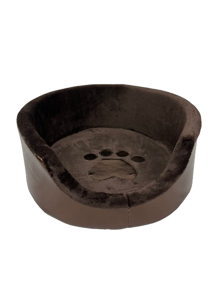 Cama MEDIANA Redonda Vinil relajante para mascota, lavable, moderna y cómoda (41 X 41 cm)