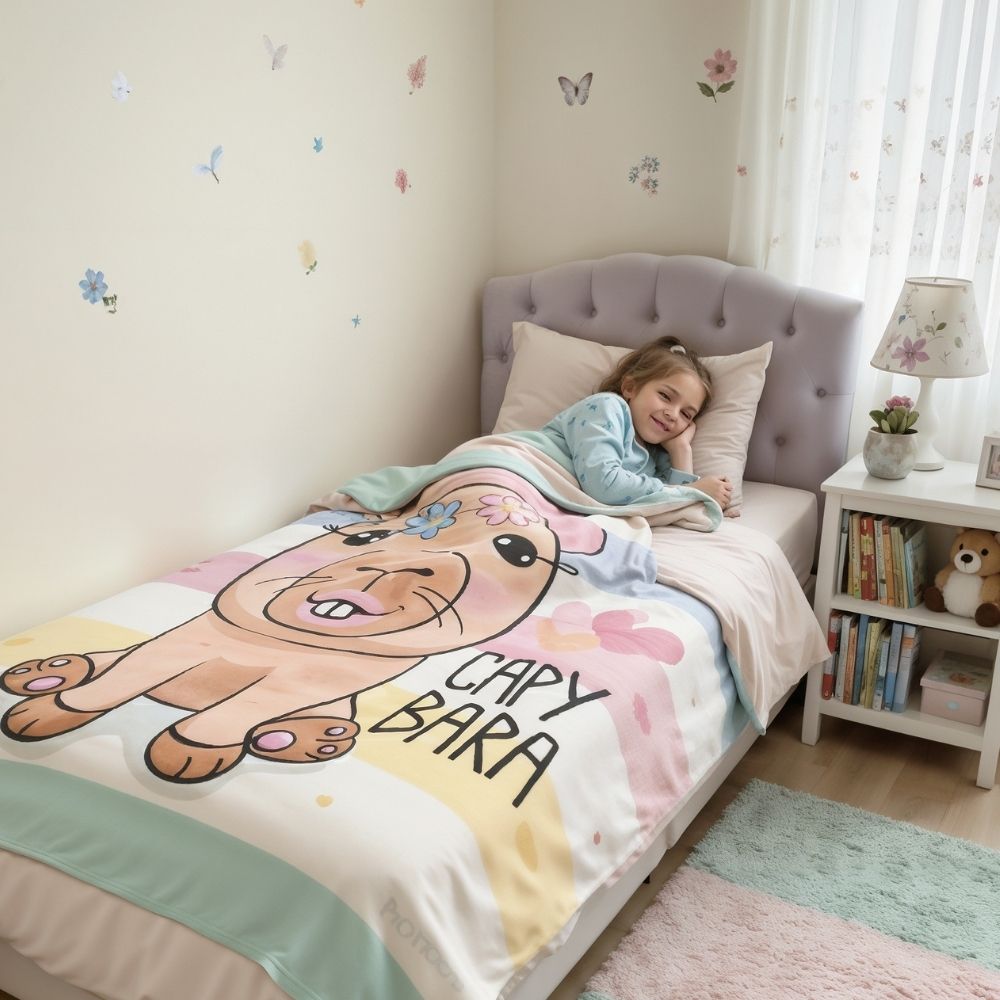 “Capybara Collection 🐾 | Frazadas Matrimoniales Ultra Suaves 1.80 x 2.10 mts”