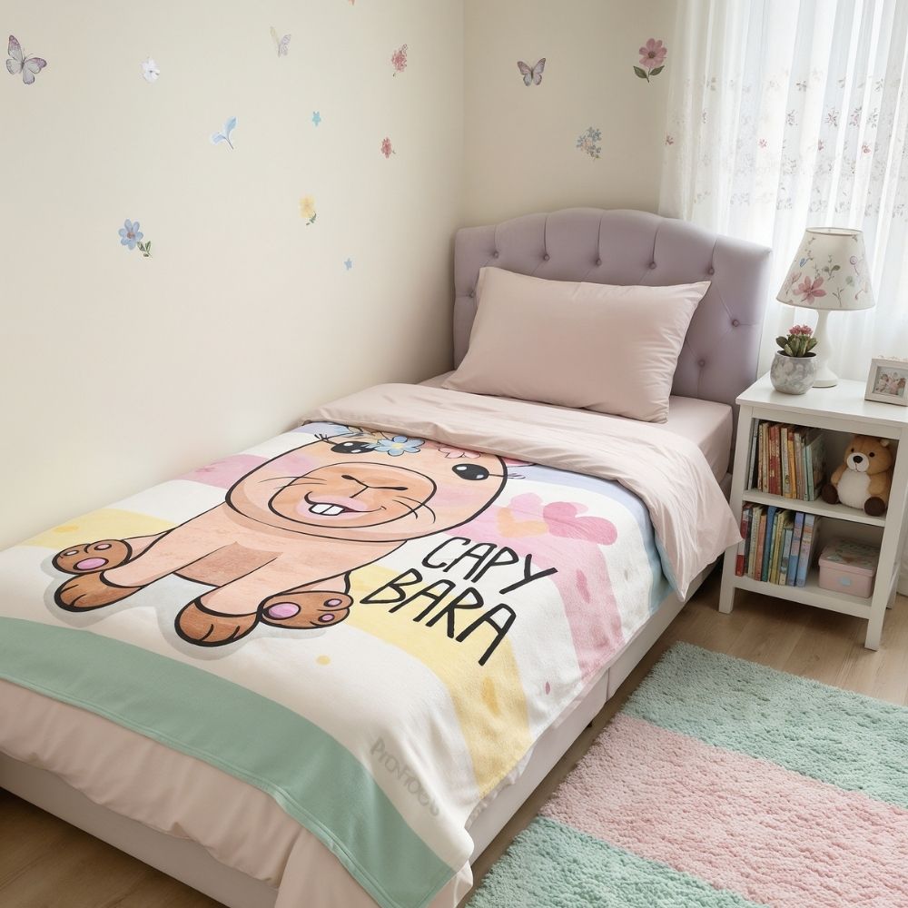 “Capybara Collection 🐾 | Frazadas Matrimoniales Ultra Suaves 1.80 x 2.10 mts”