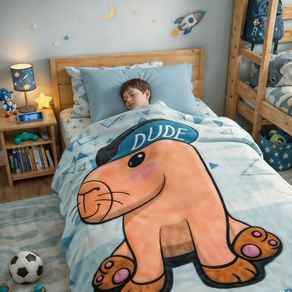 “Capybara Collection 🐾 | Frazadas Matrimoniales Ultra Suaves 1.80 x 2.10 mts”