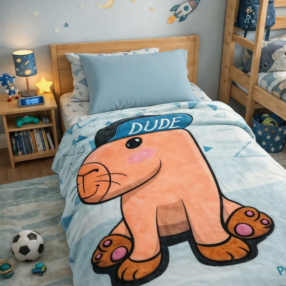 “Capybara Collection 🐾 | Frazadas Matrimoniales Ultra Suaves 1.80 x 2.10 mts”