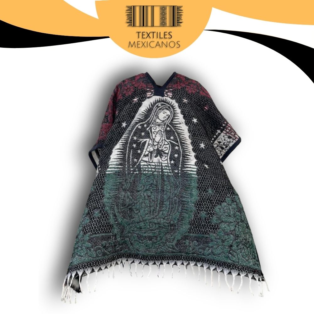 Gabán Doble Vista Virgen y San Judas | Interior Afelpado, Cuello V, Cálido y Ligero (1.00 x 1.10 m | 1.2 kg)