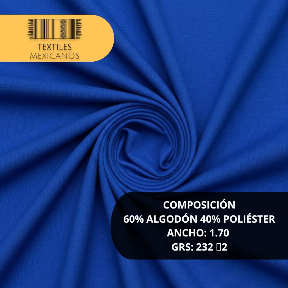 Tela Gabardina 60/40 | Resistente, Suave y Versátil (Algodón/Poliéster | Ancho 1.70 m | 232 g/m²)