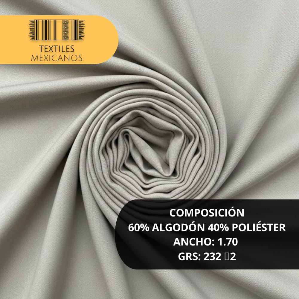 Tela Gabardina 60/40 | Resistente, Suave y Versátil (Algodón/Poliéster | Ancho 1.70 m | 232 g/m²)