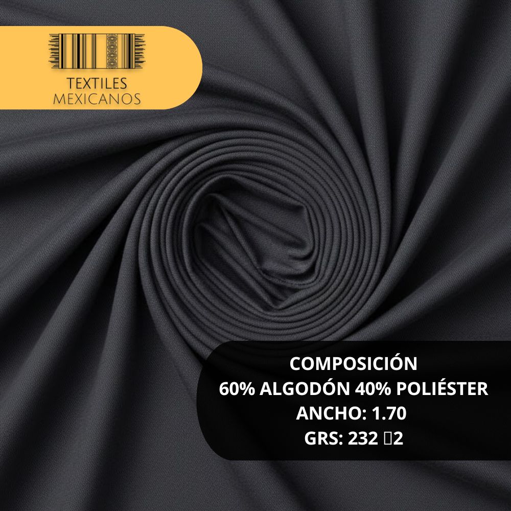 Tela Gabardina 60/40 | Resistente, Suave y Versátil (Algodón/Poliéster | Ancho 1.70 m | 232 g/m²)