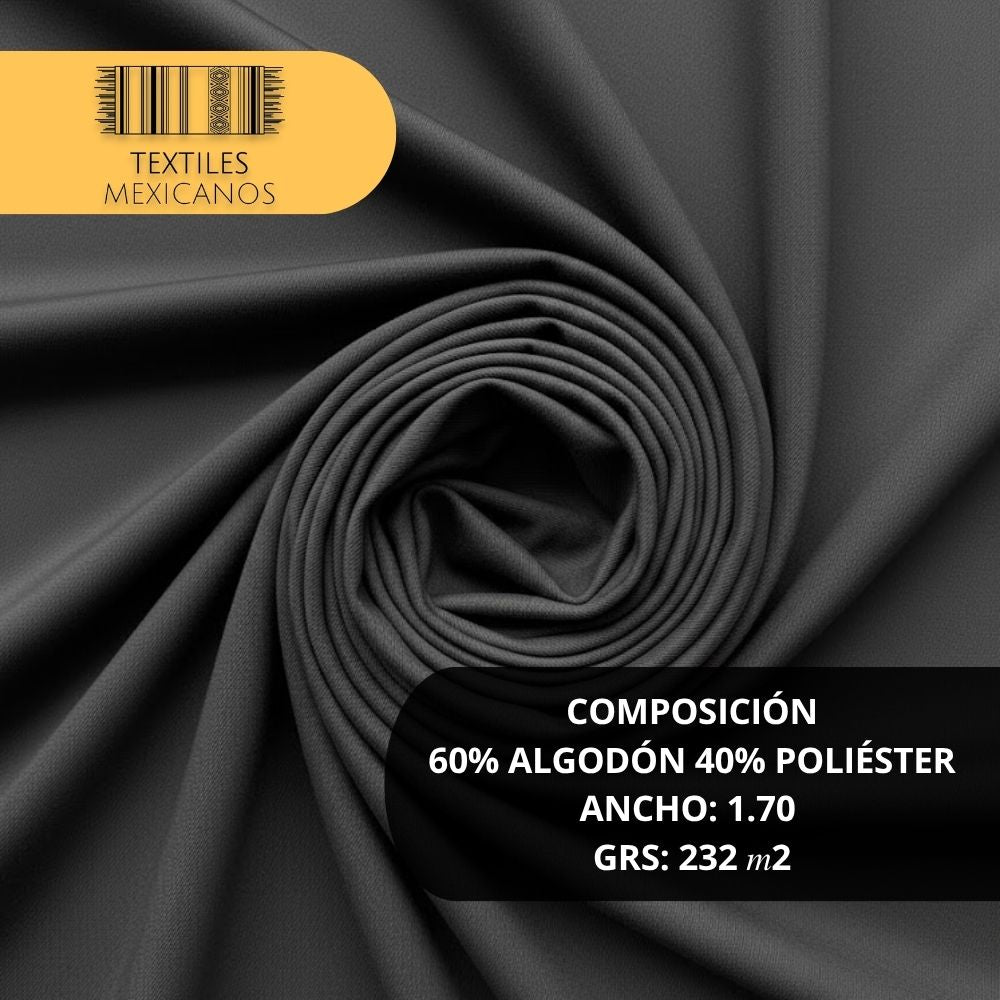 Tela Gabardina 60/40 | Resistente, Suave y Versátil (Algodón/Poliéster | Ancho 1.70 m | 232 g/m²)