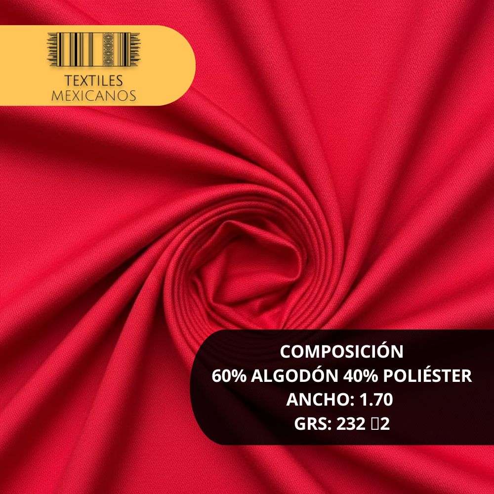 Tela Gabardina 60/40 | Resistente, Suave y Versátil (Algodón/Poliéster | Ancho 1.70 m | 232 g/m²)